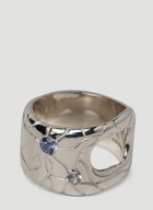 Octi - Cracked Ice Globe Ring in Silver