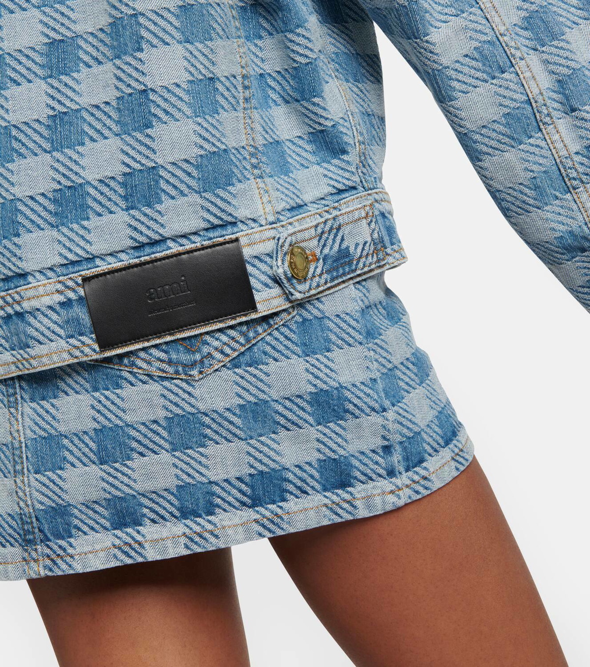Ami Paris Checked denim jacket