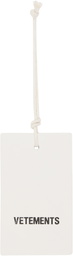 VETEMENTS White Leather Logo Hangtag Keychain