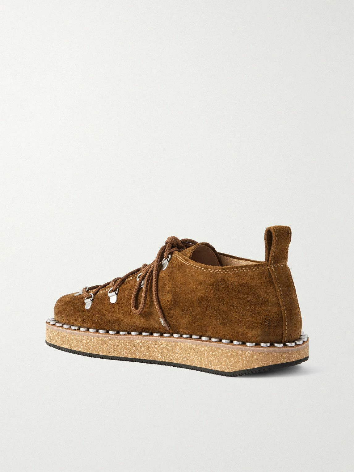 LOEWE - Rivet Studded Suede Shoes - Brown