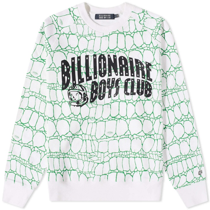 Photo: Billionaire Boys Club Men's Gator Camo Arch Logo Crew Sweat in White