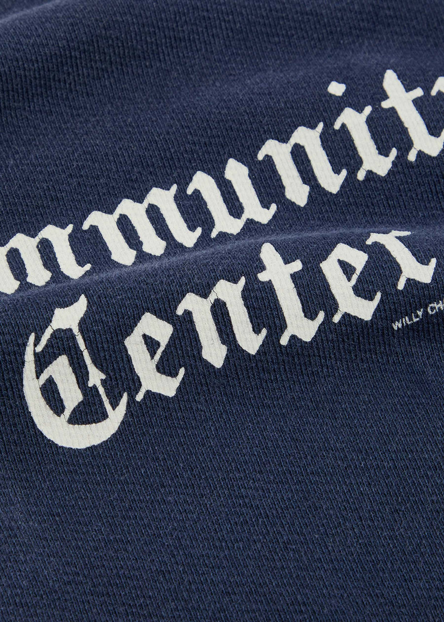 Willy Chavarria Community Printed Cotton Sweatshirt Navy