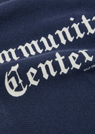 Willy Chavarria Community Printed Cotton Sweatshirt Navy