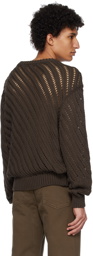 LEMAIRE Brown Diagonal Sweater