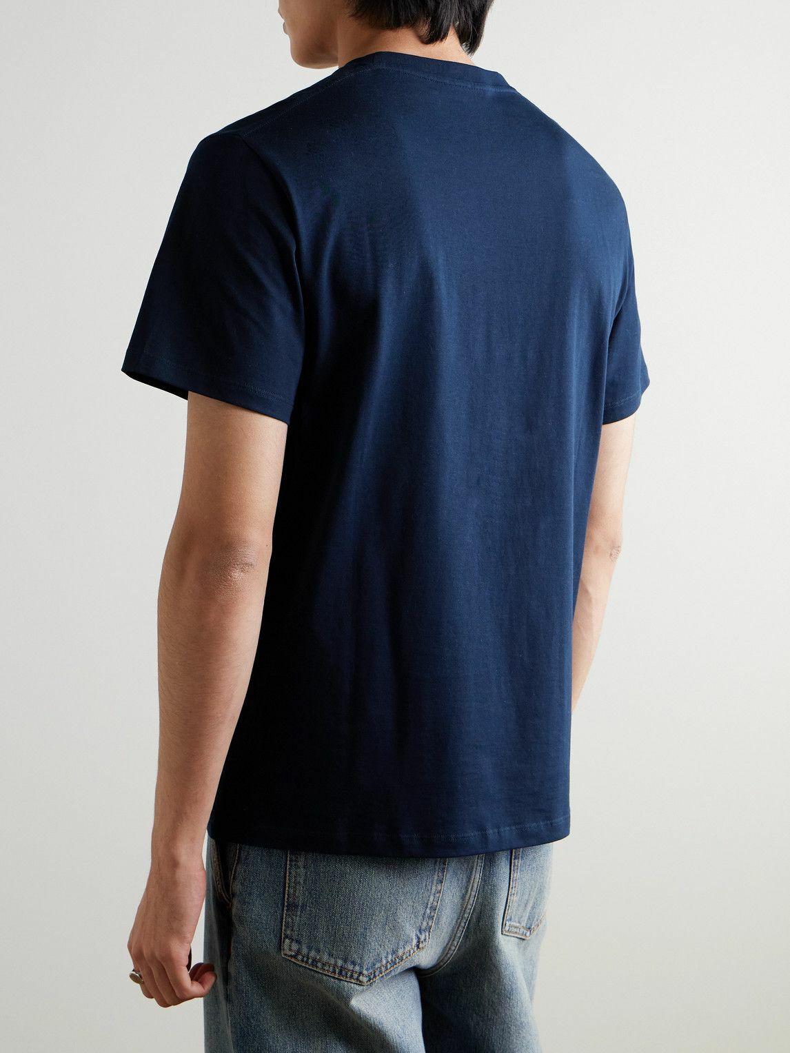 LOEWE - Slim-Fit Logo-Embroidered Cotton-Jersey T-Shirt - Blue Loewe