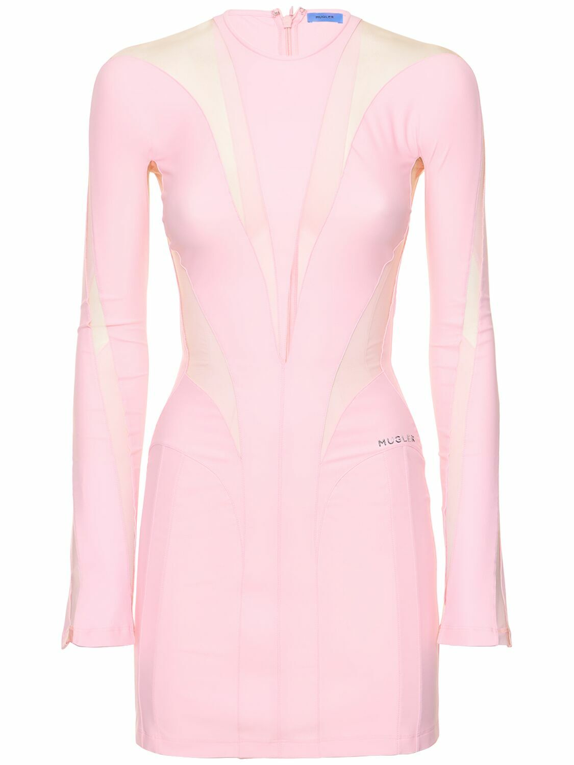 MUGLER - Lvr Exclusive Jersey & Tulle Mini Dress Mugler MUGLER - Lvr Exclusive Jersey & Tulle Mini Dress Mugler