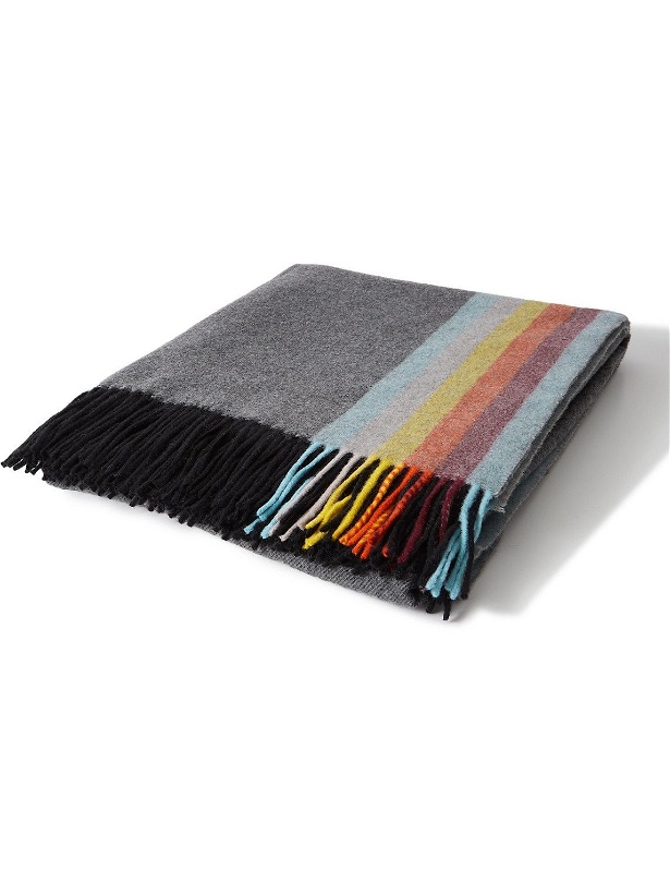 Photo: Paul Smith - Fringed Striped Wool and Cashmere-Blend Throw