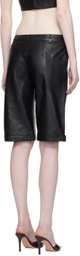 Miaou Black Clay Leather Shorts