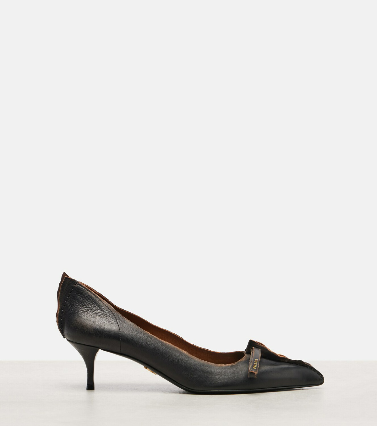 Prada 55 distressed leather pumps Prada