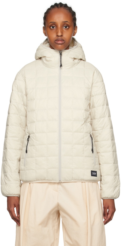 Photo: TAION Gray & Off-White Hooded Reversible Down Jacket