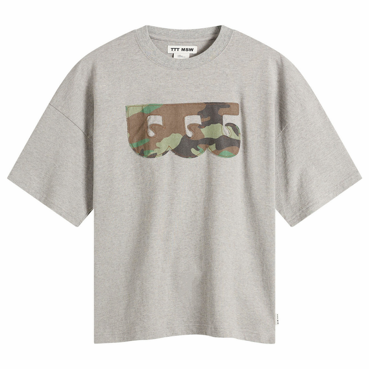 TTT MSW Men's TTT Wave Logo T-Shirt in Grey × Camo