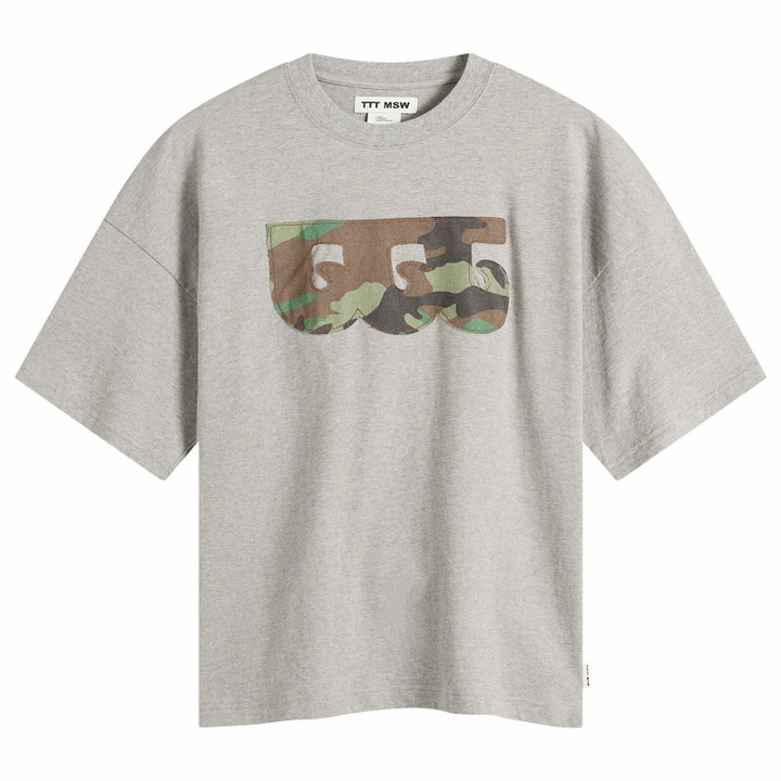 Photo: TTT MSW Men's TTT Wave Logo T-Shirt in Grey × Camo