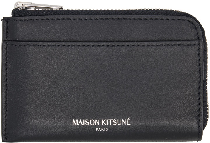 Photo: Maison Kitsuné Black Long Zipped Card Holder