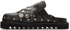 Toga Virilis SSENSE Exclusive Brown Leather Studded Clogs