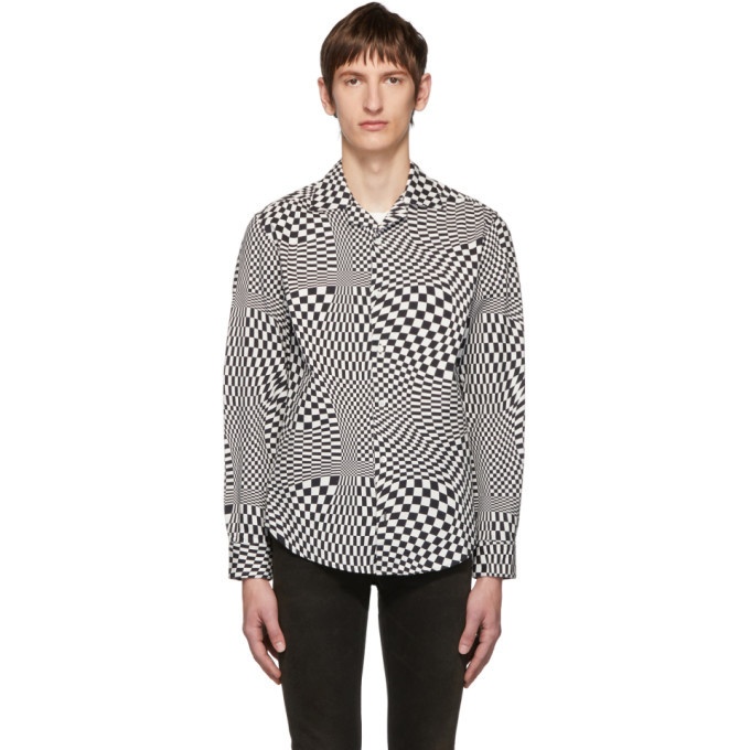 Phipps White and Black Quantum Checkerboard Officer Shirt Phipps