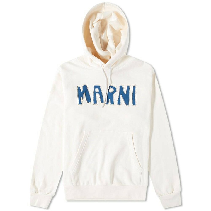 Photo: Marni Men's Logo Hoody in Stone White