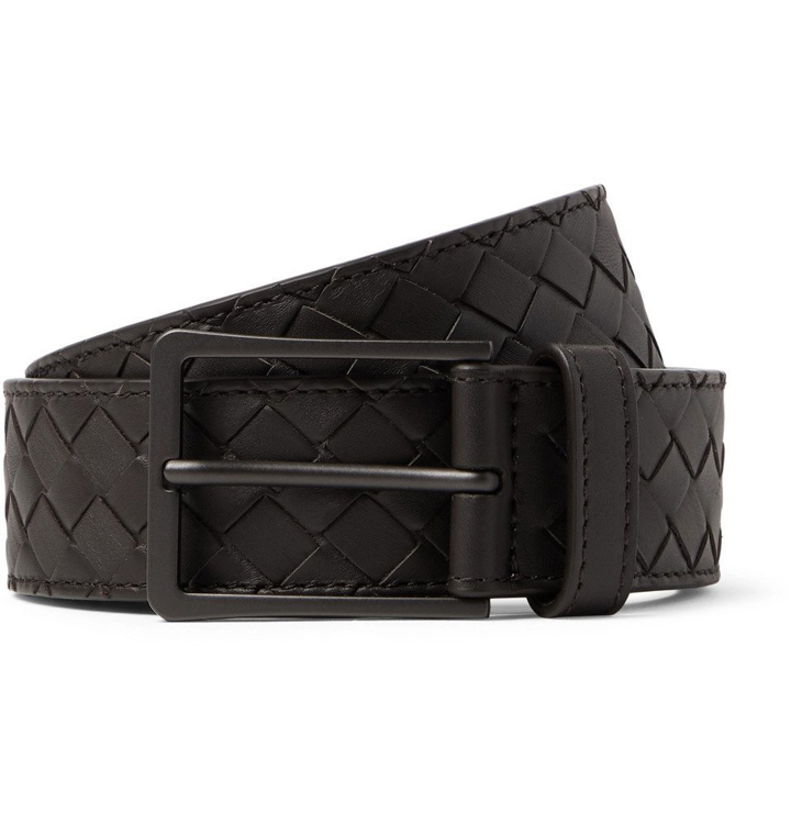 Photo: Bottega Veneta - 3.5cm Dark-Brown Intrecciato Leather Belt - Dark brown