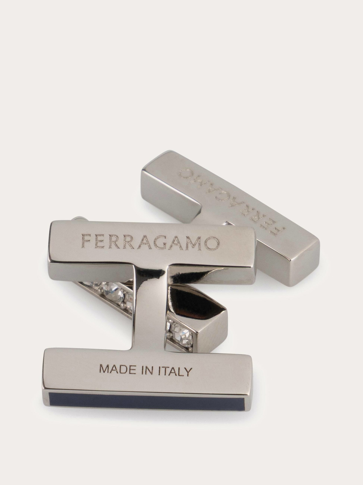 Ferragamo Mens Crystal embellished cufflinks in Blue