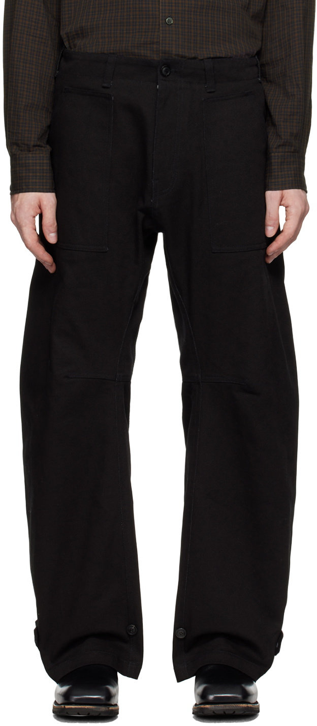 COOR Black Curved Fatigue Trousers COOR