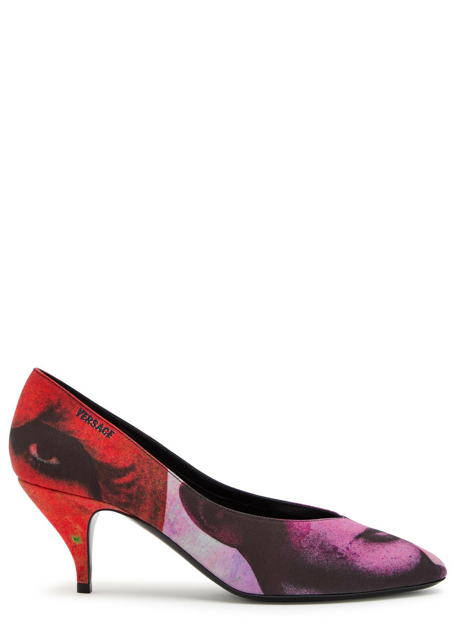 Versace Tina 65 Printed Faille Pumps