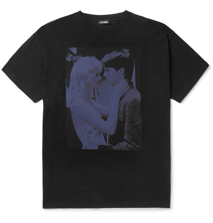 Photo: Raf Simons - Oversized Printed Cotton-Jersey T-Shirt - Black