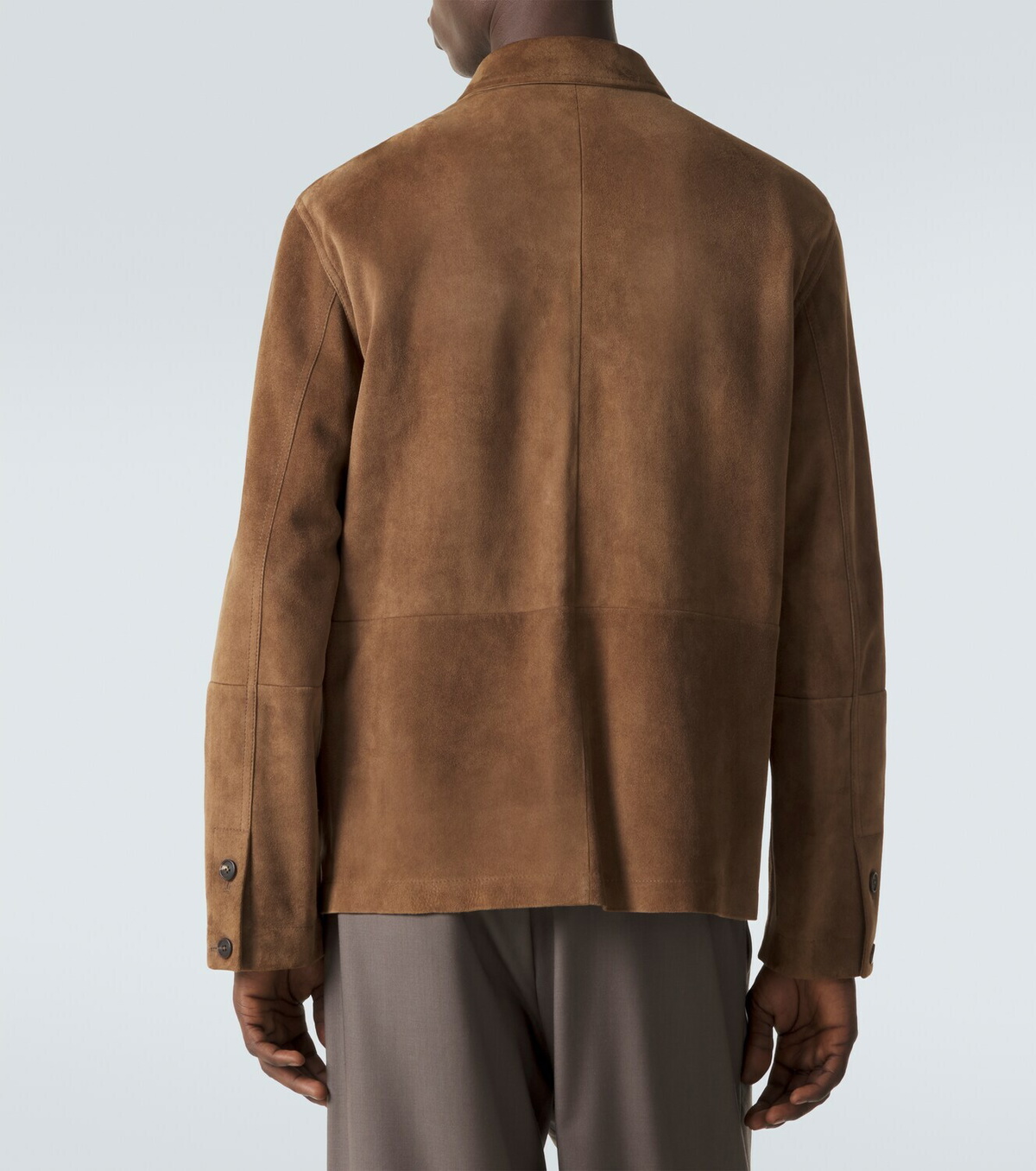 The Row Ulrich paneled suede jacket
