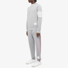 Thom Browne Men's Engineered Stripe Crew Sweat in Light Grey