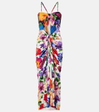 Dolce&Gabbana Floral draped cutout midi dress