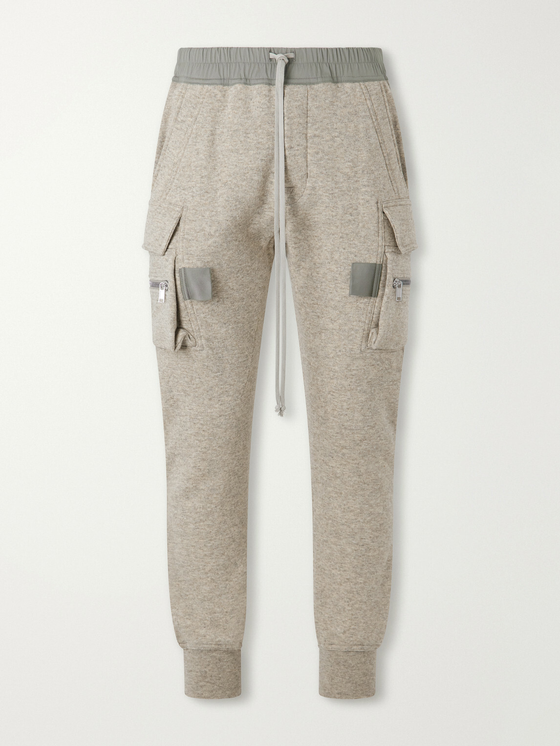 Rick Owens - Mastodon Tapered Wool and Cotton-Blend Jersey Sweatpants - Neutrals