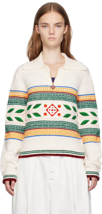 Photo: Casablanca Off-White Laurel Olympique Sweater