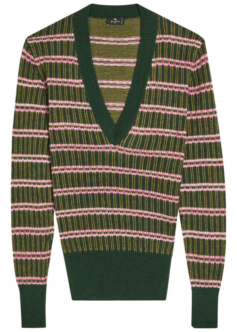 Etro Striped Knit Jumper Brown