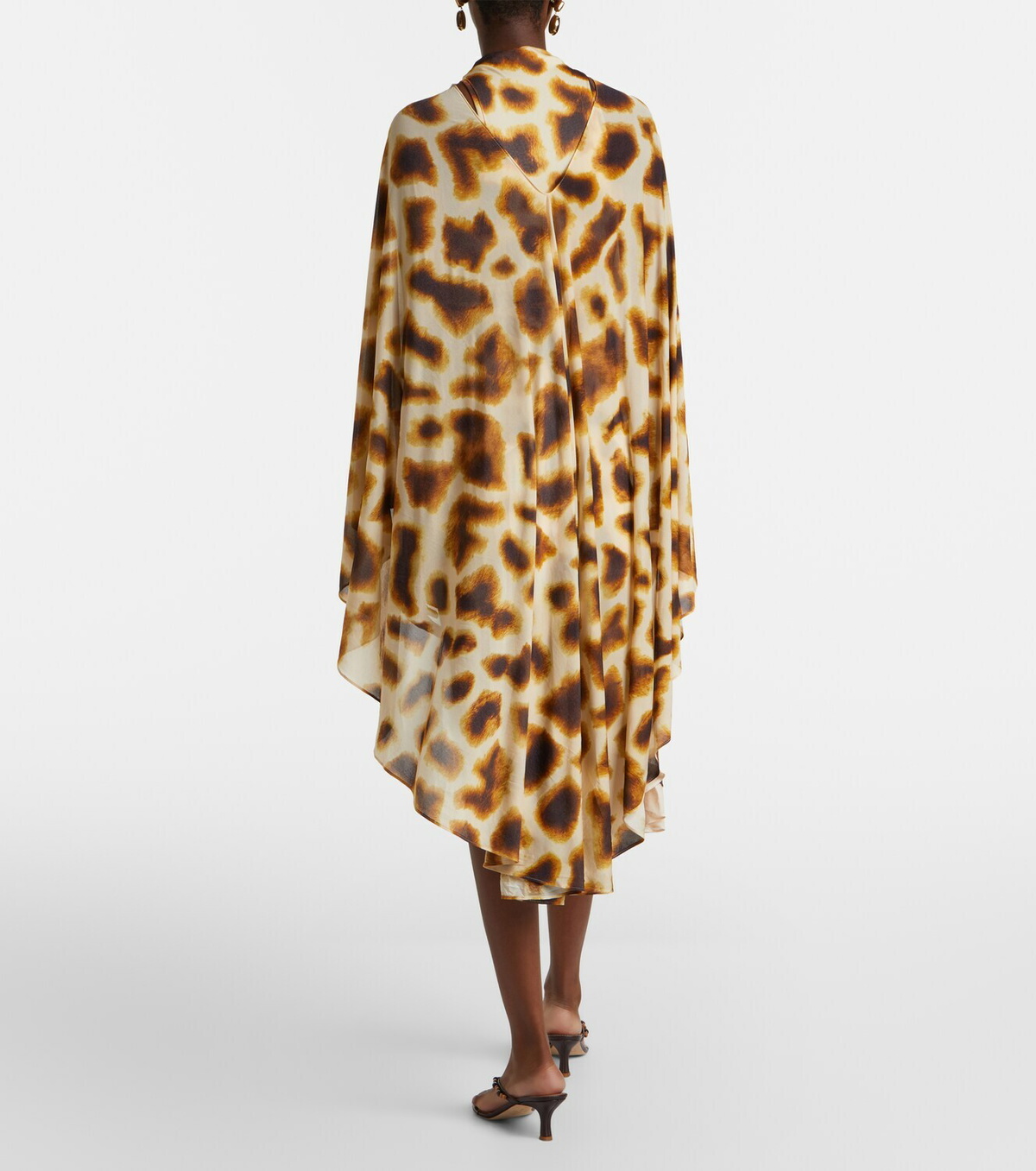 Christopher Esber Gyre printed asymmetric caped minidress