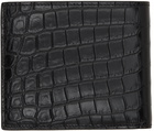 Saint Laurent Black Croc Tiny Monogram East/West Wallet