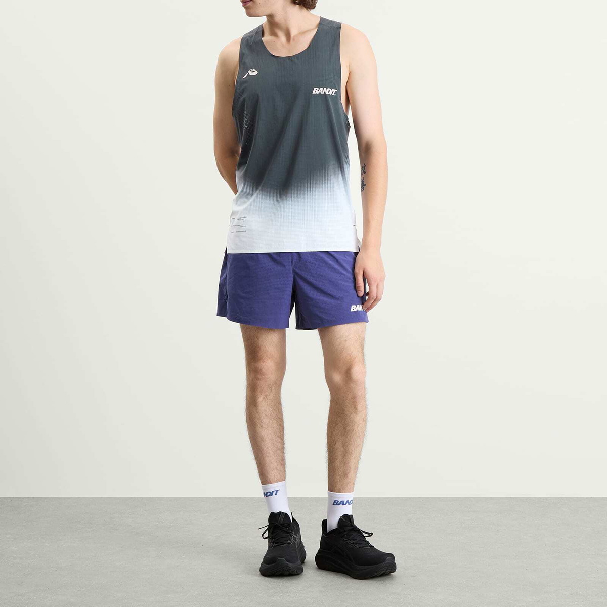 Bandit Men's Vento Singlet in Striated Gradient/Black/White