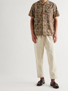 BEAMS PLUS - Slim-Fit Convertible-Collar Paisley-Print Cotton-Poplin Shirt - Neutrals