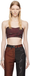 Serapis SSENSE Exclusive Burgundy Denim Camisole