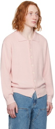 Dunst Pink Open Collar Cardigan