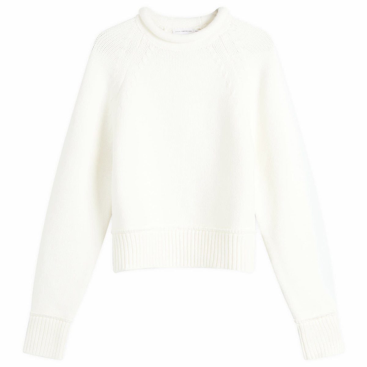 Good American Women's Crewneck Sweater in Cloud White