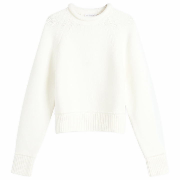 Photo: Good American Women's Crewneck Sweater in Cloud White