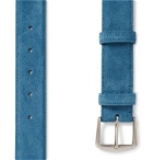 Loro Piana - 3.5cm Brown Suede Belt - Blue