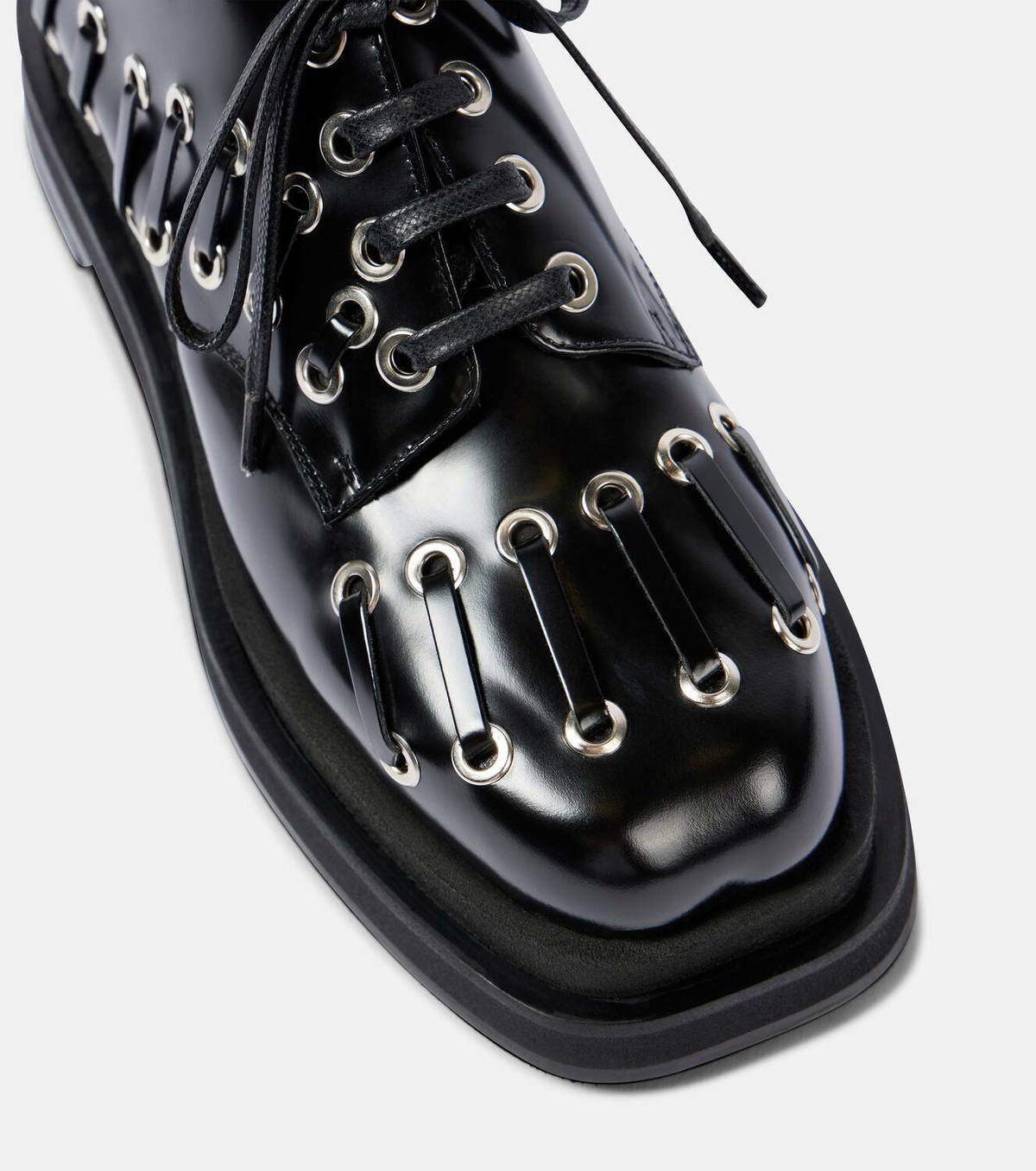 Simone Rocha Heart Toe leather platform brogues