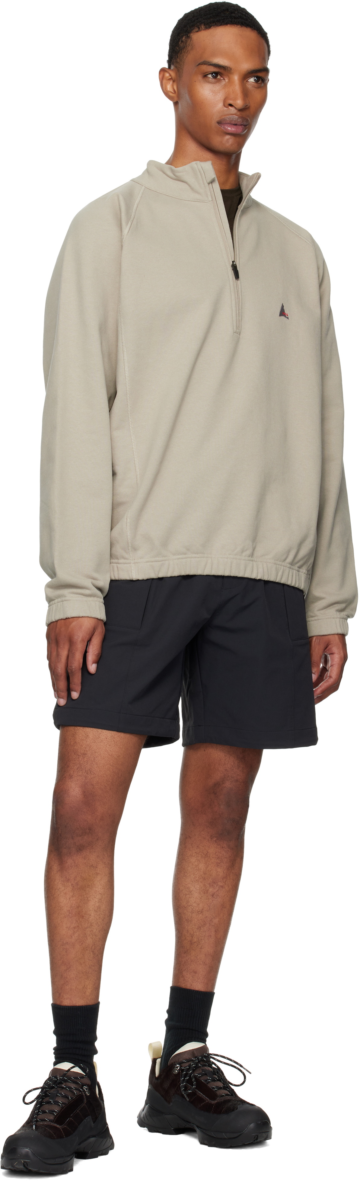 ROA Gray Heavy Half Zip Sweatshirt