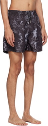 Stockholm (Surfboard) Club Black Embroidered-Logo Swim Shorts
