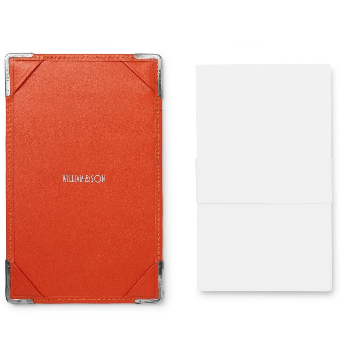 Photo: William & Son - Sterling Silver and Leather Notebook and Cardholder - Orange