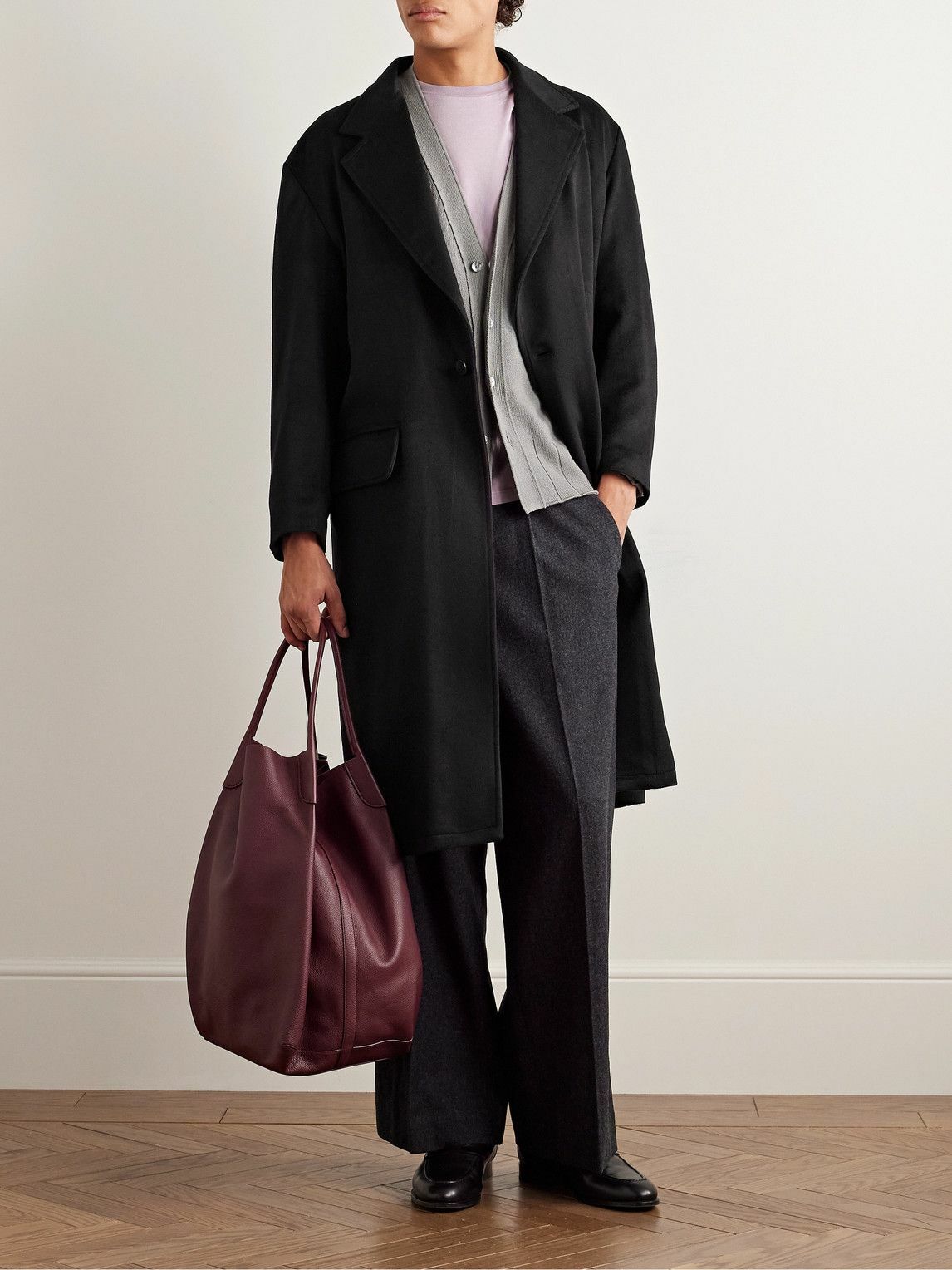 Stòffa - Double-Faced Brushed-Cashmere Coat - Black