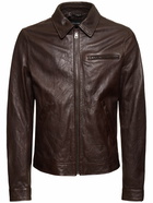 DOLCE & GABBANA Smooth Leather Zipped Jacket