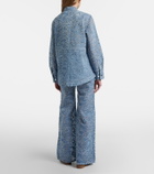 Veronica Beard Taylor floral wide-leg jeans