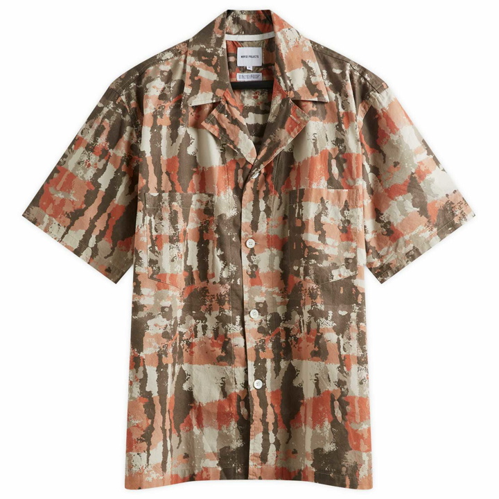 Photo: Norse Projects Men's Mads Print Vacation Shirt in Red Ochre