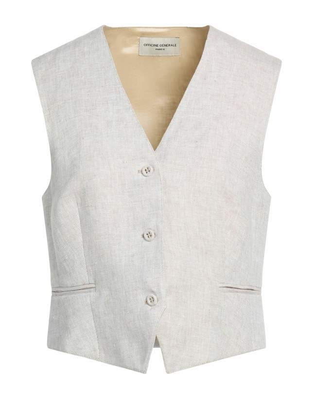 Photo: Officine Générale Womens Tailored Vest in Beige