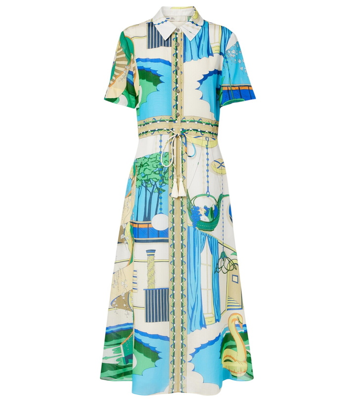 Photo: Tory Burch Printed silk and cotton shirt dress
